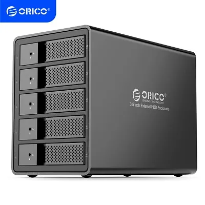 ORICO 5 Bay External Hard Drive Enclosure 3.5  USB3.0 To SATA HDD SSD Up To 80TB • $149.59