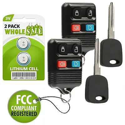 2 Replacement For 1999 2000 2001 2002 2003 2004 Ford Mustang Key + Fob Remote • $12.95