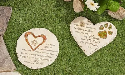 Pet Memorial Plaque With Sentiment Garden Poly Stone Mosaic Glass 9.5 Diameter • $31.99