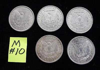 Lot Of 5 Circulated Morgan 90% Silver Dollars - See Discription For Detailes • $133.75