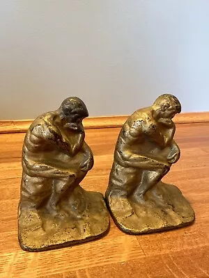 Vintage- The Thinker - Cast Iron Bronze Finish Bookends • $25