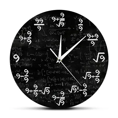 The Nines Math Wall Clock Number 9 Math Modern Clock Wall Watch Math Equation  • $42