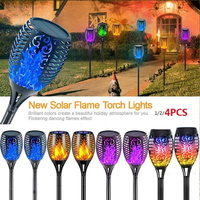 £9.68 • Buy 12 LED Flame Solar Torch Light Waterproof Flickering Dancing Garden Lantern Lamp