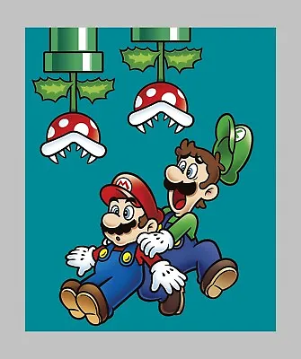 45  X 36  Panel Nintendo World Super Mario Jump Cotton Fabric 74363 • $9.95