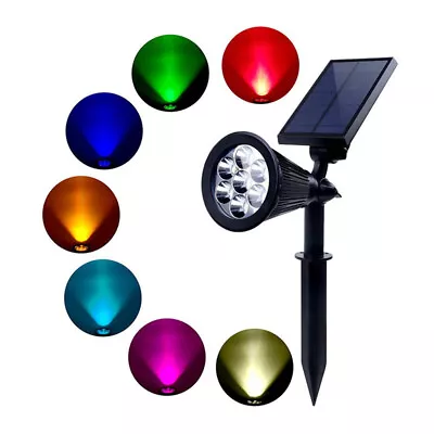 Solar Spot Lights LED 7 Colour Changing Projection Garden Light Outdoor Colorful • £10.99