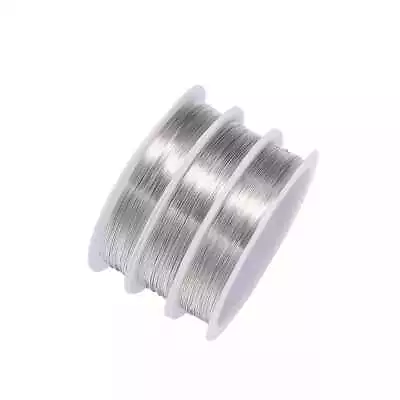 £2.79 • Buy Rhodium Copper Plated Beading Wire 0.2mm-0.7mm Craft For Jewelry Making