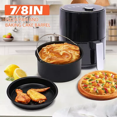 2Pcs Air Fryer Accessories Air Fryer Pizza Pan And Baking Cake Barrel With BvjCI • $20.29