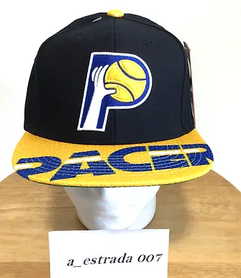 NBA Indiana Pacers Mitchell & Ness Snapback Hat 2 Tone Flat Brim W/ Pacers Cap • $25