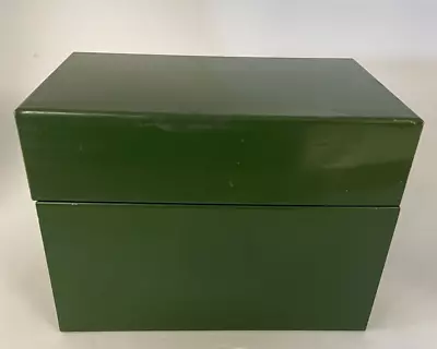 Vintage Green Metal Recipe Or Index Card Box Hinged Lid Ohio Art Co. • $9.95