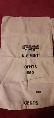 Vintage U.S. MINT BANK BAG $50 Dollar Cent Penny Bag S.W.B. • $9.99