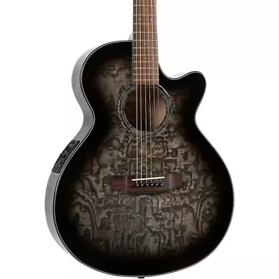 Mitchell Exotic Series Acoustic-Electric Quilted Ash Burl Midnight Blk Edge Brst • $399.99