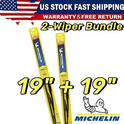 2-Wipers: 19  + 19  For Michelin All-Season Windshield Wiper Blades - 25-190 X2 • $23.23