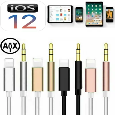 For IPhone 6 7 8 11 XS MAX 3.5mm AUX Cable Lead Car Stereo Transfer Audio Music • £3.95