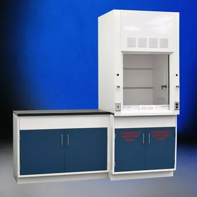 Fisher American 3' Fume Hood W/ Flammable &4'  Laboratory Sink Cabinet E2-313 • $9010