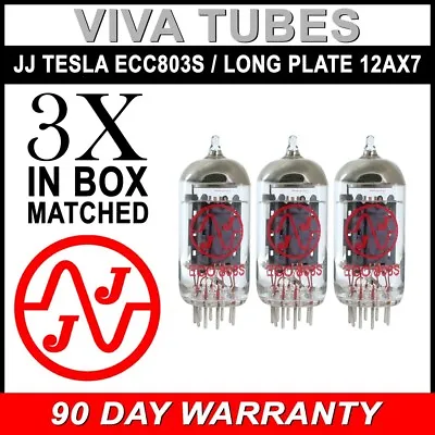 $103.06 • Buy Brand New Matched Trio (3) High Gain JJ ECC803S / Long Plate 12AX7 Vacuum Tubes