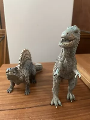 Vintage 1970's Dinosaur Figurines Hard Rubber Prehistoric Set Of 2 • $12.95