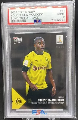 Youssoufa Moukoko Dortmund BVB 2021 Topps Now Bundesliga #11 Black 5/10 PSA 9 SP • $39.99