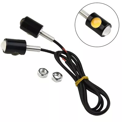 2PC LED Black Micro Mini-Tiny Small Indicators Turn-Signals Motorcycle MotorBike • $7.02