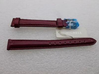 Genuine Michele 12mm Burgandy Patent Leather  Watch Band Strap New • $17.77