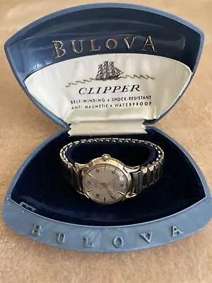 Vintage Bulova Royal Clipper 10K Gold Filled; Mens Watch With Clamshell Case • $200