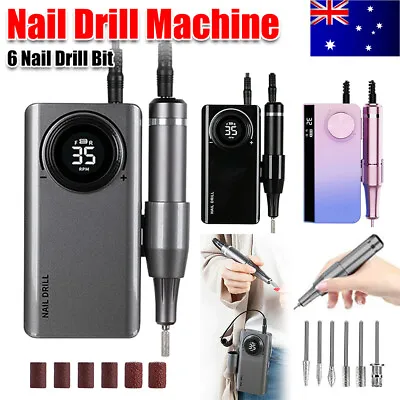 Portable Rechargeable Electric Cordless Nail Drill Machine Art File Manicure Kit • $56.85
