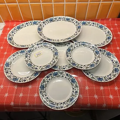 9pc VTG Midwinter Spanish Garden 8” & 8.75”Dinner Plates & Oval Platter Dishes • £55