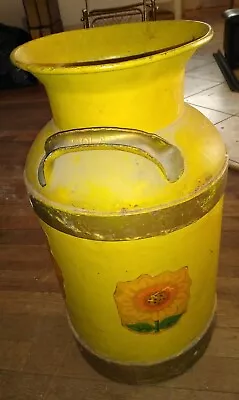 Borden's  Milk Div Metal Dairy Jug Can With Stamped Body Under Sunflower Paintin • $10