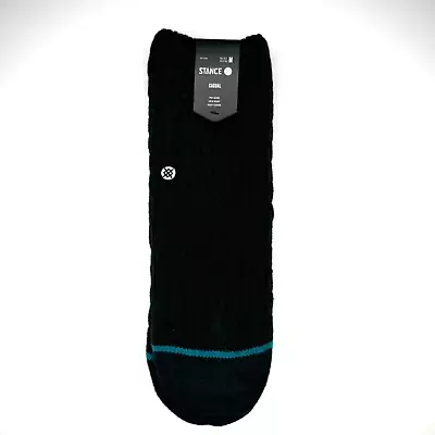 Stance Mens Rowan Slipper Crew Socks Heavy Cushion Medium Black Sherpa Lined • $13.82