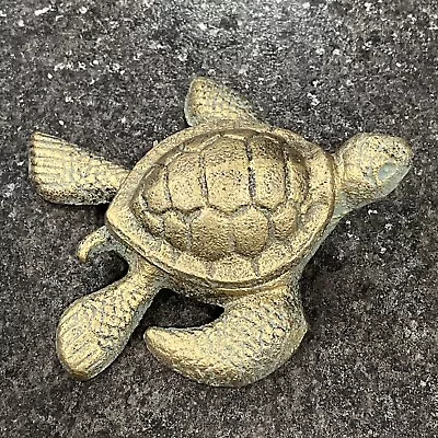 Vintage Brass Sea Turtle Figure Trinket Box With Lid Ashtray 5”🔥 • $24