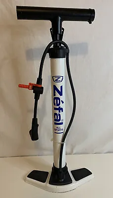 Zefal All Sport High Volume Floor Pump 100 PSI White Bike Ball Air Pump • $15