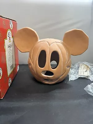 Vintage Disney Mickey Mouse 6” Jack O Lantern Ceramic Light Up • $28