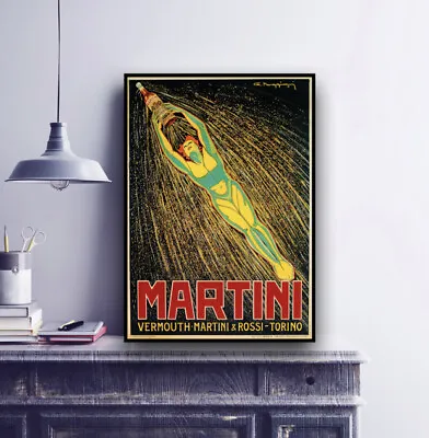 Vintage Martini & Rossi Art Deco Poster Print / Advertising / Art / Wall Decor • £3.95