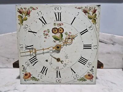 Grandfather Clock Movement 12 Inche Painted Dial Antique Long Case Clock 19th C • £175