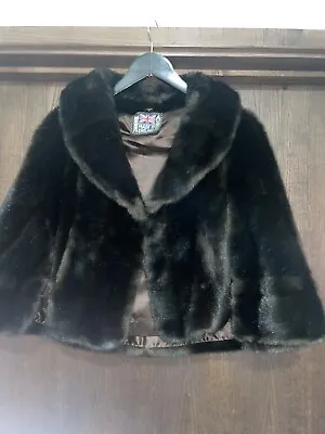 £17.50 • Buy Vintage Vegan Faux Fur CAPE. Size 10 12 14 16 Glamorous Girmes Jacket Evening