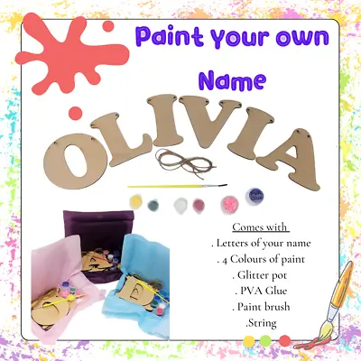 Paint Your Own Name Bunting Letterbox Craft Set • £7.85