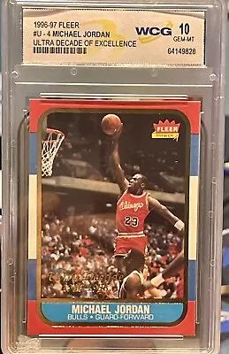 1996 Fleer Ultra Decade Of Excellence Michael Jordan U-4 WCG Graded 10 • $34.99