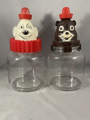 VINTAGE 1950’s BOSCO BEAR / CLOWN CHOCOLATE SYRUP SLOT BANK ORIGINAL GLASS JAR • $80.68