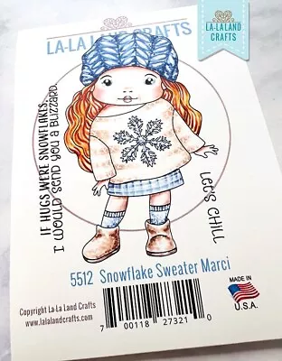 SNOWFLAKE SWEATER MARCI-La-La Land Crafts Cling Rubber Stamp-Stamping-Winter • $12.50