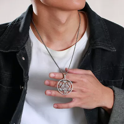 $11.99 • Buy Metatron's Cube Necklace Pendant Talisman Archangel Sacred Geometry Amulet Chain