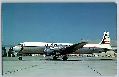Oakland CA - Riddle Airlines Douglas DC-7CF - Airplane - Vintage Postcard • $4.39
