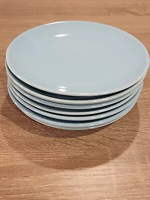 Set 7 Vintage MCM Canonsburg Pottery Temporama  6 1/2  Blue Bread Plates • $24.99