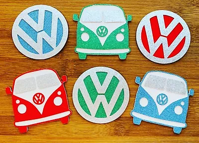 £4 • Buy Camper Van Glitter Cupcake Toppers Cake Decorations Set Of 6 VW