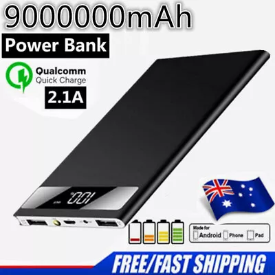 Portable Power Bank 9000000mAh Fast Charger 2USB Battery Pack For Mobile Phone • $27.99