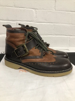£34.99 • Buy Girls / Ladies See By Chloe Tan & Brown Leather Boots Uk Size 4 Eu 37 Lace Up 