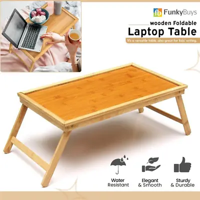 Wooden Adjustable Foldable Laptop Bed Table Notebook Tray Porable Breakfast  • £13.33