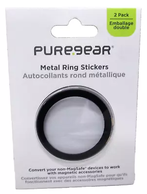 New 2 Pack PureGear Magnetic Ring Stickers For IPhone 8 & Later Models - Black • $7.99