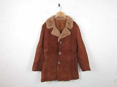 Vintage Real SHEEPSKIN SHEARLING COAT Winter Jacket Womens Size 36  Chest • £23.09