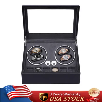 4+6 Watches Automatic Rotation Watch Winder Box Leather Storage Case Display Box • $77.76