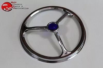 Custom Chopper Bobber Harley Lucas Tri Bar Blue Dot Headlight Bulb Trim Cover 7  • $21.99