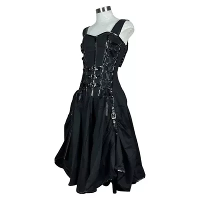 Burleska Gothic Dominatrix Vampire Mistress Steampunk Fetish Vinyl Corset Dress • $119.99